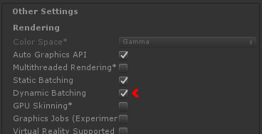 Unity Dynamic Batching Setting