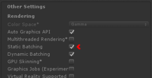 Unity Static Batching Tickbox