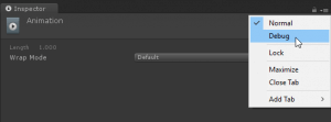 Unity Inspector Debug Mode